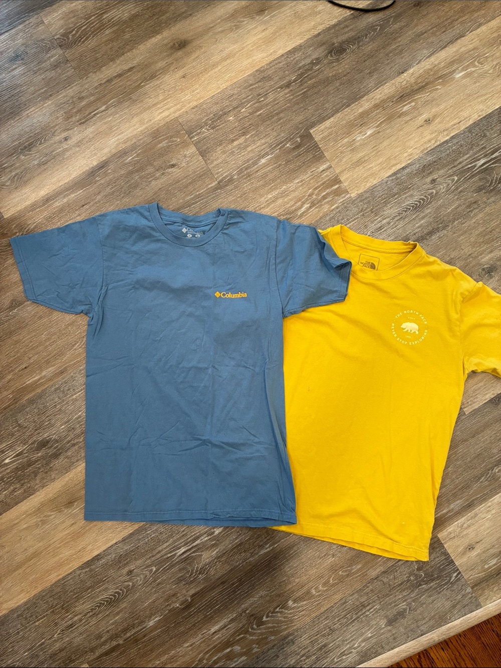 Columbia Slate Blue Short Sleeve Tee with Yellow Logo